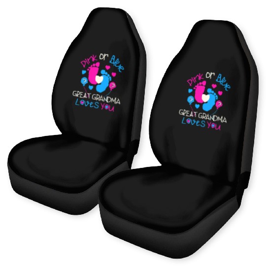 Pink Or Blue Great Grandma Loves You Gender Reveal Car Seat Covers