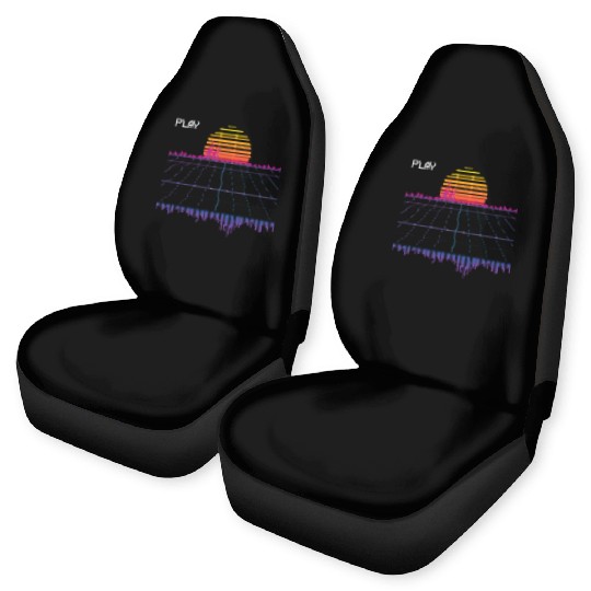 Outrun Synthwave Retrowave Wave Sunset Aesthetic Car Seat Covers