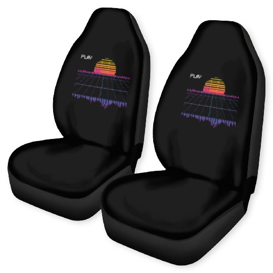 Outrun Synthwave Retrowave Wave Sunset Aesthetic Car Seat Covers