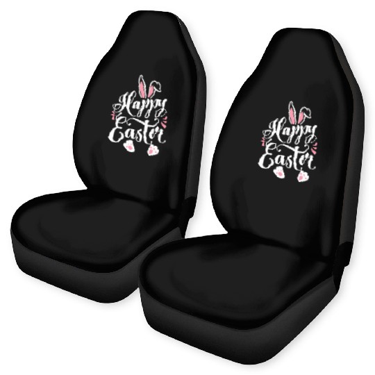 Happy Easter Bunny Rabbit Face Easter Day Car Seat Covers
