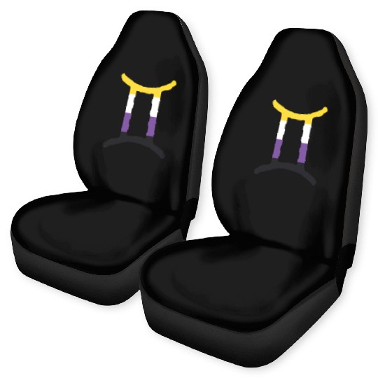 Non Binary Gemini Sign Non Binary Pride Car Seat Covers