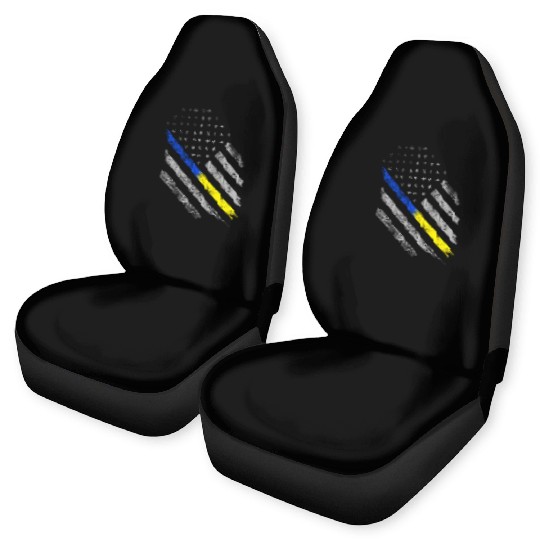 Gold Blue Line 911 Police Dispatcher First Car Seat Covers