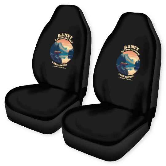 Vintage Retro Canadian Banff National Park Car Seat Covers
