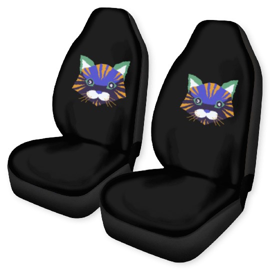 Colorful Cat Face Car Seat Covers