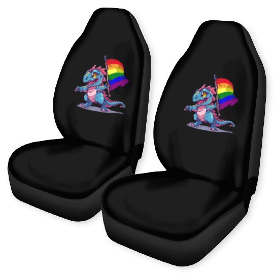Dinosaur LGBT Pride Lesbian Gay Community T-Rex Car Seat Covers