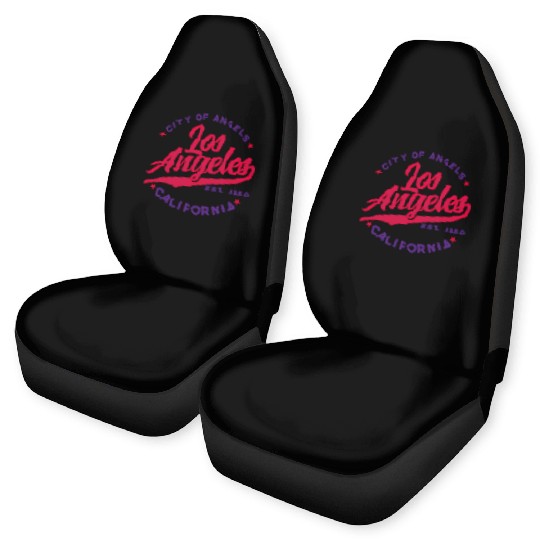 Los Angeles City Of Angels California Red Text Car Seat Covers