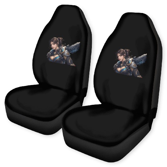 Sexy female gamer chick Car Seat Covers