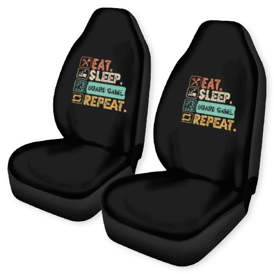 Eat Sleep Board Game Repeat Car Seat Covers
