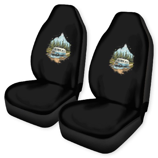 camping, nature, independent, gift Car Seat Covers