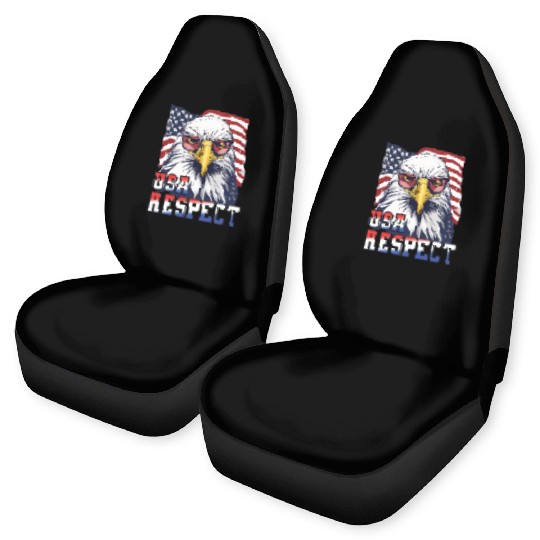 gift idea bald eagle american flag Car Seat Covers