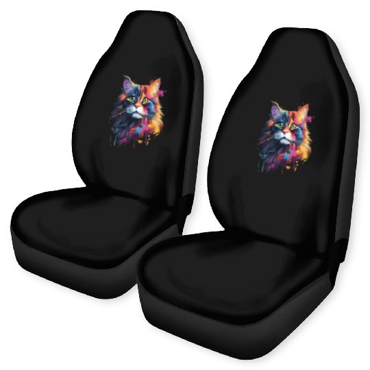 Color Explosion Persian Cat Art Car Seat Covers