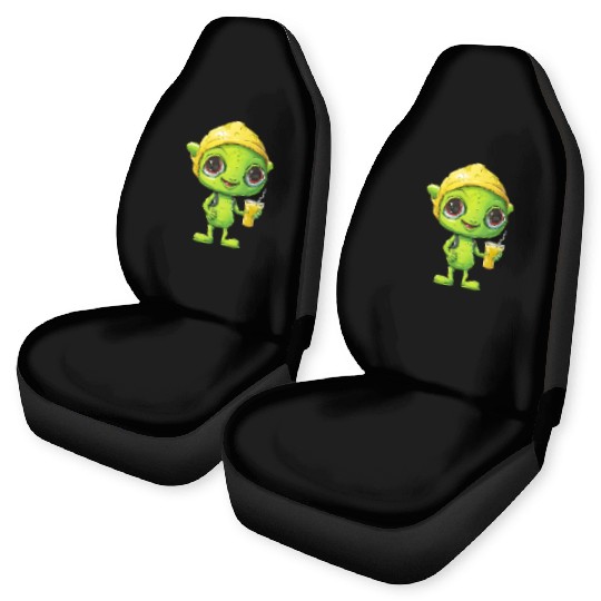 Refreshing Alien Lemonade: Green & Yellow Blend Car Seat Covers