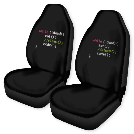 Funny Coding Computer Science Programmer Eat Sleep Car Seat Covers