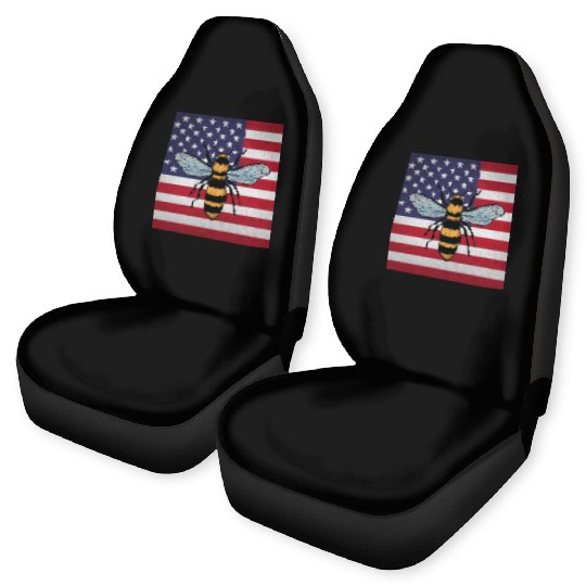 Beekeeper Beekeeping Us Flag Car Seat Covers