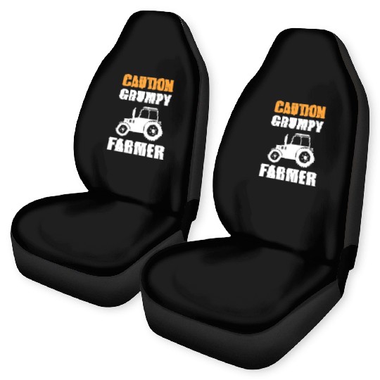 Caution Grumpy Farmer Car Seat Covers