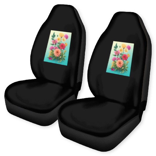 Peach and Pink Spring Flowers Car Seat Covers