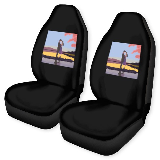 Romantic couple dance with sakura flowers Car Seat Covers