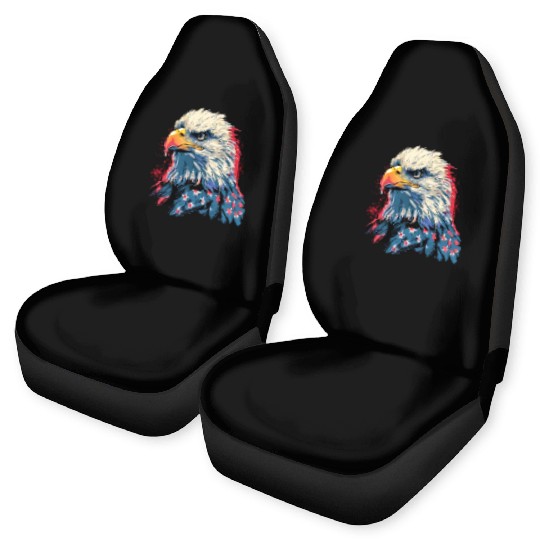 Patriotic American Eagle 1980s Car Seat Covers