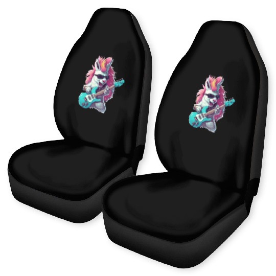 Punk unicorn guitarist Car Seat Covers