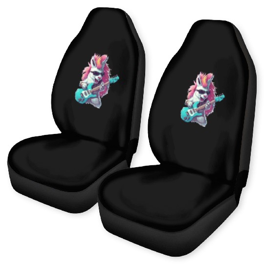 Punk unicorn guitarist Car Seat Covers