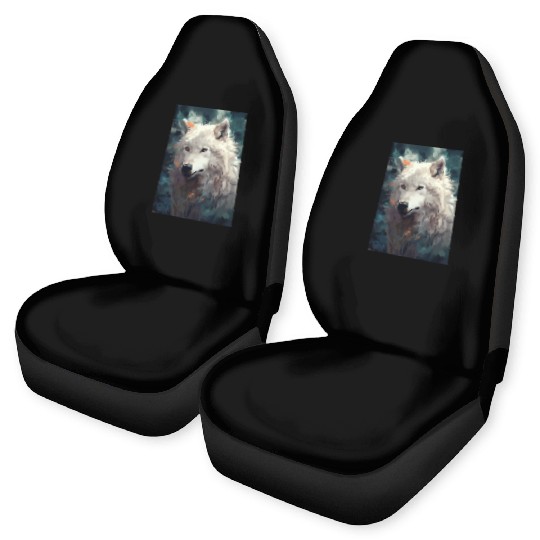 white wolf Car Seat Covers