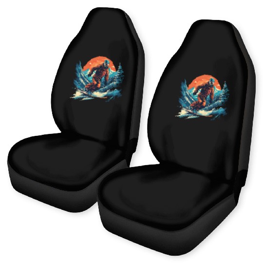 Skiing Off Piste Winter Fun for a Skiers Car Seat Covers