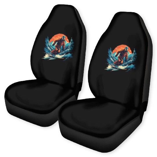 Skiing Off Piste Winter Fun for a Skiers Car Seat Covers