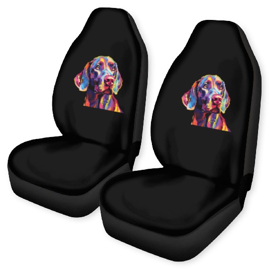 Watercolor Colorful Weimaraner Car Seat Covers