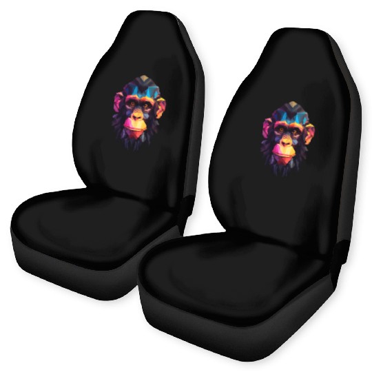 Geometric Style Chimpanzee Car Seat Covers