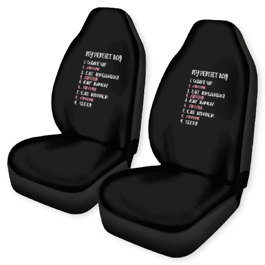 wakeup anime breakfast repeat Car Seat Covers