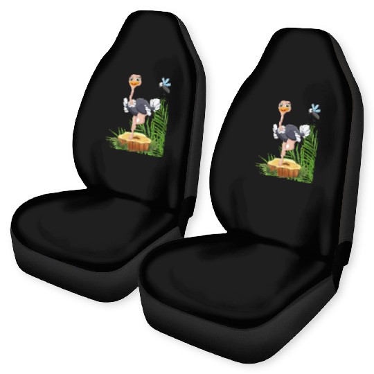 Whimsical Stork with Insect View Car Seat Covers