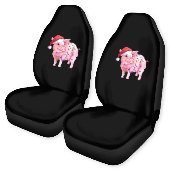 Pig Christmas Light Car Seat Covers