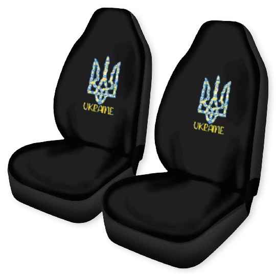 Ukraine trident in Ukrainian flag colors Car Seat Covers