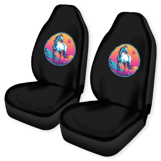 Synthwave Horse 3 Car Seat Covers