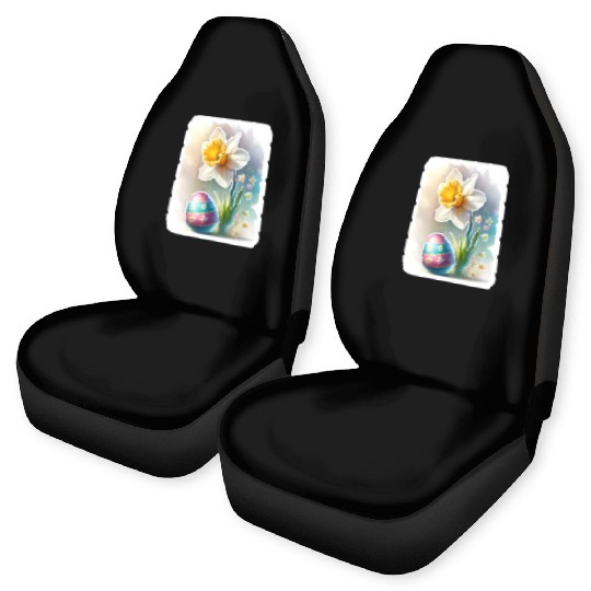 A Beautiful Daffodil With an Easter Egg Car Seat Covers