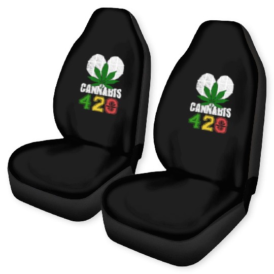 Sidesplitting 420 Love Herb Weed Marijuana Design Car Seat Covers