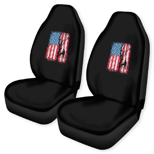 American Flag Arborist Gift For Men Cool Tree Love Car Seat Covers