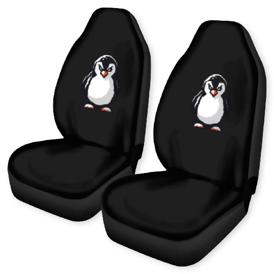 Evil Penguin with Bad Look Car Seat Covers