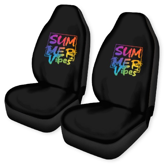 Summer Vibes Colorful Palm Retro Summer Car Seat Covers
