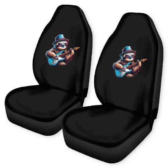 Cool Sloth E-Guitar Player Design Car Seat Covers