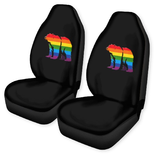 Polar Bear Rainbow LGBT Gay Pride Lesbian LGBT Car Seat Covers