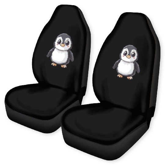 Adorable Penguin Character Embraces Your Style Car Seat Covers