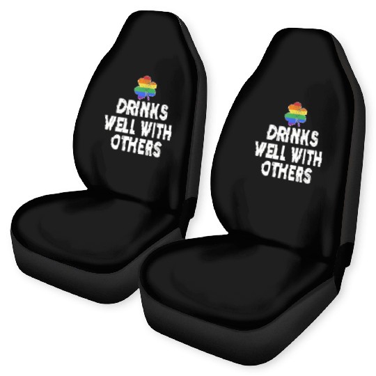 Drinks Well With Others LGBT Gay St Patricks Day Car Seat Covers