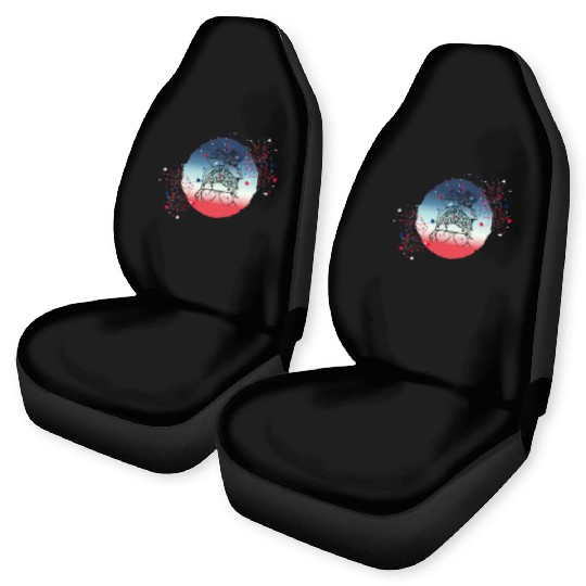 4th Of July Fireworks Messy Bun Car Seat Covers