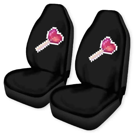 Pixel Art Sprite Cute Heart Lollipop Car Seat Covers