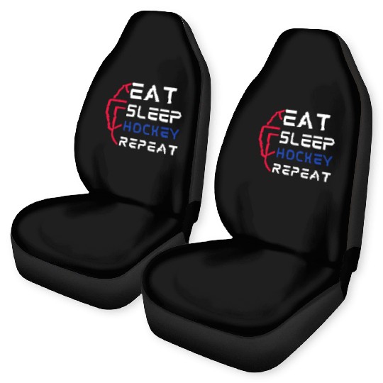 Eat Sleep Hockey Repeat For Hockey Player Coaches Car Seat Covers