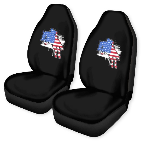 4th Of July US Flag Horse Racing For Horse Rider Car Seat Covers