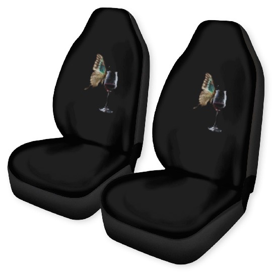 Butterfly Drinking Wine Realistic Car Seat Covers