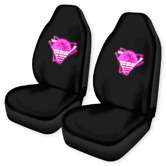 Neon Paradise: Vibrant Palm Design Car Seat Covers