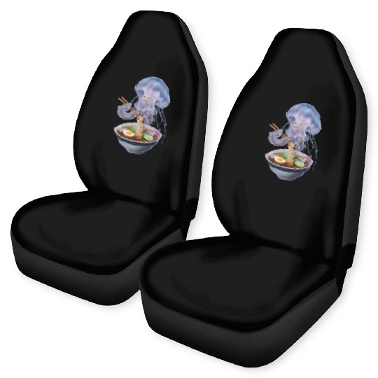 Jellyfish Eating Ramen Realistic Car Seat Covers